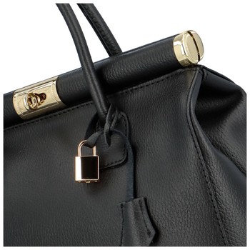Originálna módna dámska kožená kabelka do ruky čierna - ItalY Hila