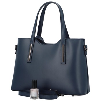 Menšia kožená kabelka tmavo modrá - ItalY Alex New