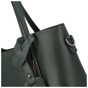 Menšia kožená kabelka tmavo zelená - ItalY Alex New