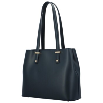 Exkluzívna dámska kožená kabelka tmavo modrá - ItalY Logistilla New