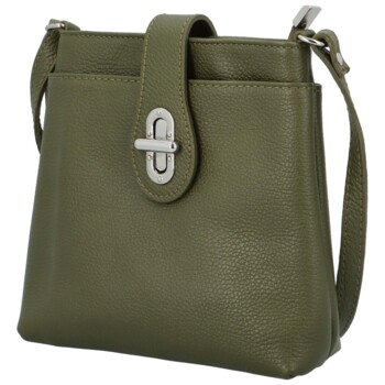 Dámska kožená crossbody kabelka khaki - ItalY Laira