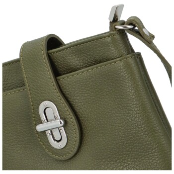 Dámska kožená crossbody kabelka khaki - ItalY Laira