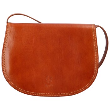 Dámska kožená crossbody koňaková - Delami Linda