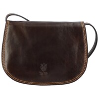 Dámska kožená crossbody kabelka tmavo hnedá - Delami Elrosa