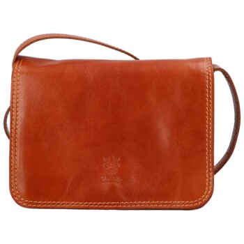 Dámska kožená crossbody koňaková - Delami Vera Pelle Satyrana