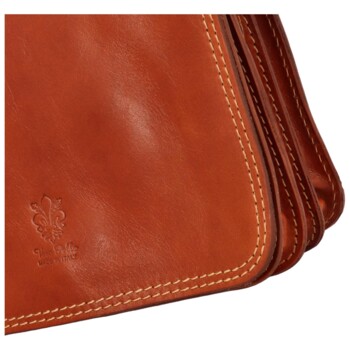 Dámska kožená crossbody koňaková - Delami Vera Pelle Satyrana