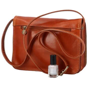 Dámska kožená crossbody koňaková - Delami Vera Pelle Satyrana