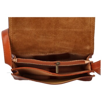 Dámska kožená crossbody koňaková - Delami Vera Pelle Satyrana