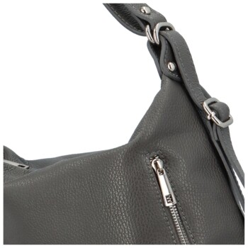 Dámska kožená kabelka batoh tmavo šedá - ItalY Nadine