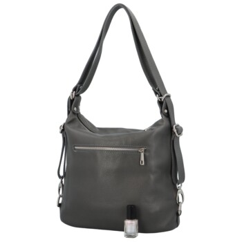 Dámska kožená kabelka batoh tmavo šedá - ItalY Nadine