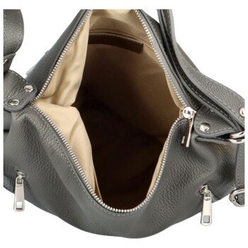 Dámska kožená kabelka batoh tmavo šedá - ItalY Nadine