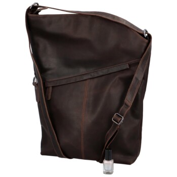 Dámska kožená crossbody kabelka tmavo hnedá - Greenwood Andy