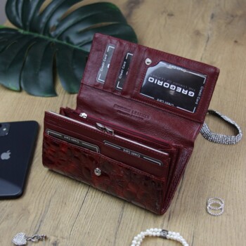 Dámska kožená peňaženka červená - Gregorio Victoria