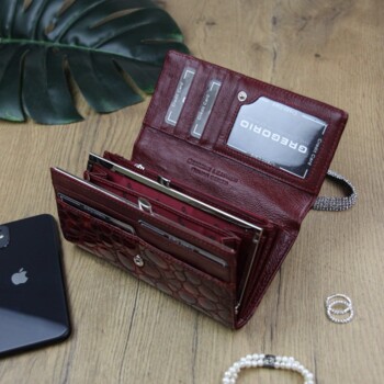 Dámska kožená peňaženka červená - Gregorio Victoria