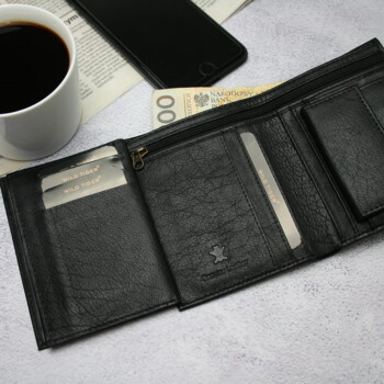 Pánska kožená peňaženka čierna - Wild Tiger Rares