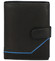 Väčšia pánska čierna kožená peňaženka so zápinkou - Diviley Heelal Blue
