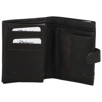 Väčšia pánska čierna kožená peňaženka so zápinkou - Diviley Heelal Brown