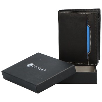 Pánska kožená peňaženka čierna - Diviley Rangan R Blue