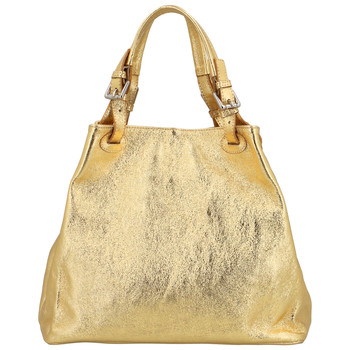 Dámska kožená kabelka cez plece zlatá - ItalY Chelsea M