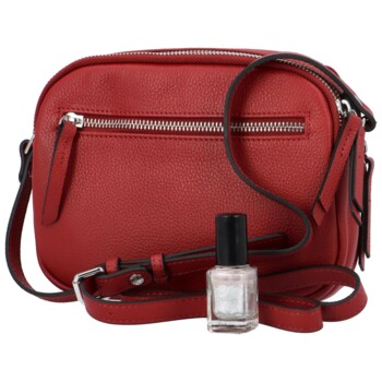 Dámska kožená crossbody kabelka červená - Katana Yeiny