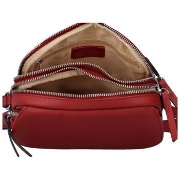 Dámska kožená crossbody kabelka červená - Katana Yeiny