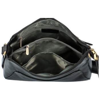 Dámska kožená crossbody kabelka čierna - Katana Baylei