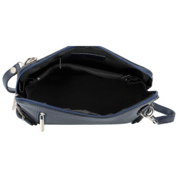 Dámska kožená crossbody kabelka tmavo modrá - ItalY M0131