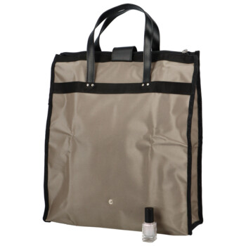 Veľká moderná nákupná taška tmavo béžová - SendiDesign Milenium