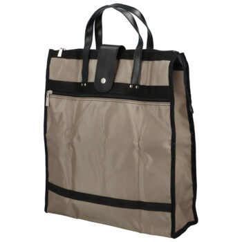 Veľká moderná nákupná taška tmavo béžová - SendiDesign Milenium