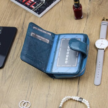 Dámska kožená peňaženka modrá - Gregorio Longia