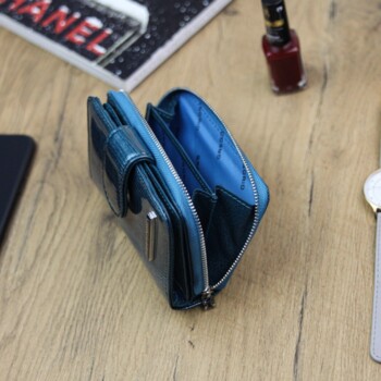 Dámska kožená peňaženka modrá - Gregorio Longia