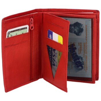 Pánska kožená peňaženka červená - Delami 8702