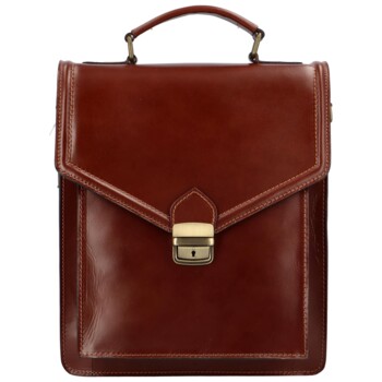 Veľké kožené etue na doklady tmavohnedé - Delami Brahall