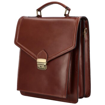 Veľké kožené etue na doklady tmavohnedé - Delami Brahall