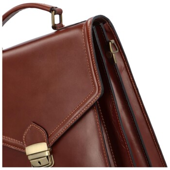 Veľké kožené etue na doklady tmavohnedé - Delami Brahall