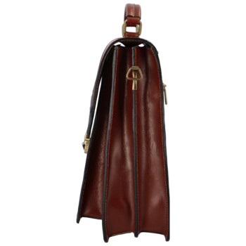 Veľké kožené etue na doklady tmavohnedé - Delami Brahall