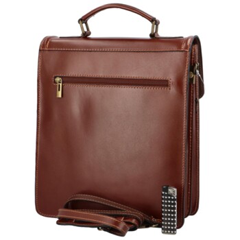 Veľké kožené etue na doklady tmavohnedé - Delami Brahall