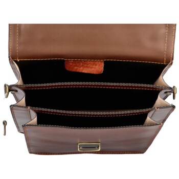 Veľké kožené etue na doklady tmavohnedé - Delami Brahall