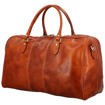 Luxusná kožená cestovná taška koňaková - Delami Jorger
