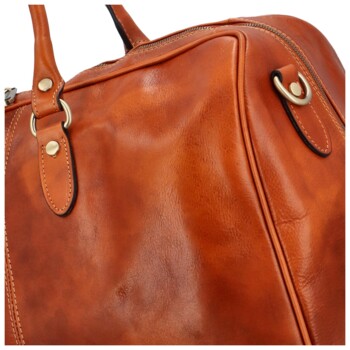 Luxusná kožená cestovná taška koňaková - Delami Jorger