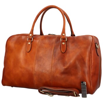 Luxusná kožená cestovná taška koňaková - Delami Jorger