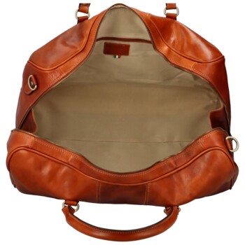 Luxusná kožená cestovná taška koňaková - Delami Jorger