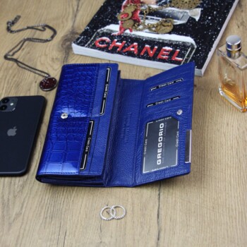 Dámska kožená peňaženka modrá - Gregorio Maia