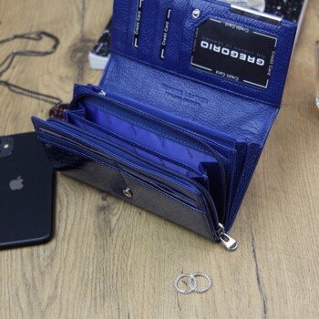 Dámska kožená peňaženka modrá - Gregorio Maia