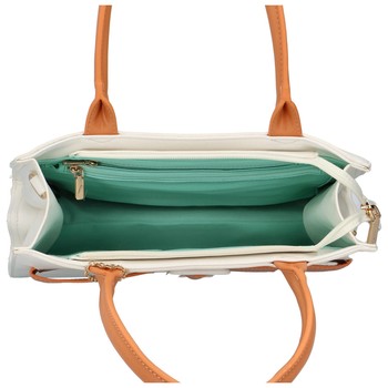Dámska kabelka cez plece bielo oranžová - DIANA & CO Kombus