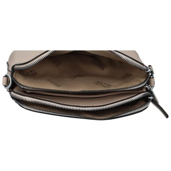 Pevná dámska crossbody kabelka taupe - Coveri Layla
