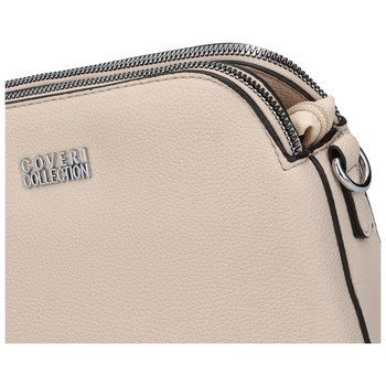 Pevná dámska crossbody kabelka svetlo béžová - Coveri Layla