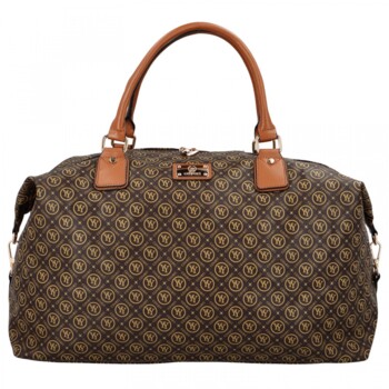 Dámska cestovná taška tmavo hnedá - Coveri Lettero