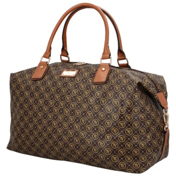 Dámska cestovná taška tmavo hnedá - Coveri Lettero