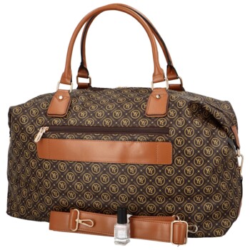 Dámska cestovná taška tmavo hnedá - Coveri Lettero